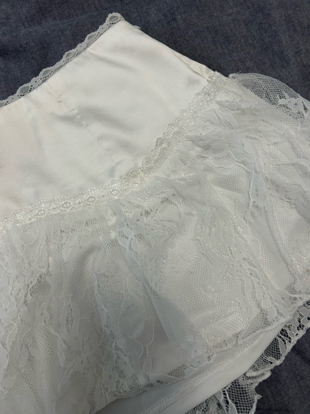 Edikted White Lex Lace Mini Skirt with Ruffle Hem - Picture 5 of 7